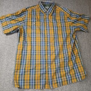 Liberty Blues Men's XL Tall Plaid Short Sleeve Shirt Yellow Blue 7955818